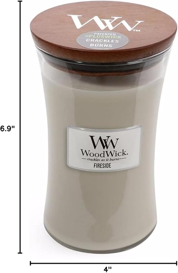 WoodWick Fireside 22oz Large Jar Candle Burns 180 Hours