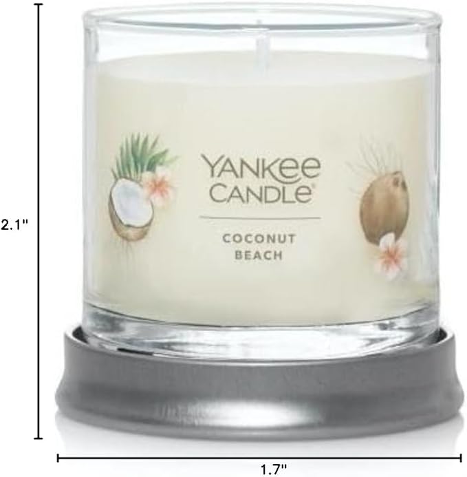 Yankee Candle Small Tumbler Scented Single Wick Jar Candle, Coconut Beach, Over 20 Hours of Burn Time, 4.3 Ounce (Pack of 2)