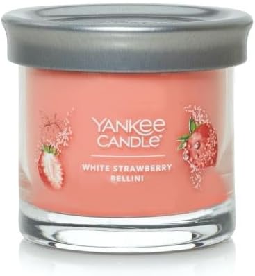 Yankee Candle Small Tumbler Scented Single Wick Jar Candle, White Strawberry Bellini, Over 20 Hours of Burn Time, 4.3 Ounce (Pack of 2)