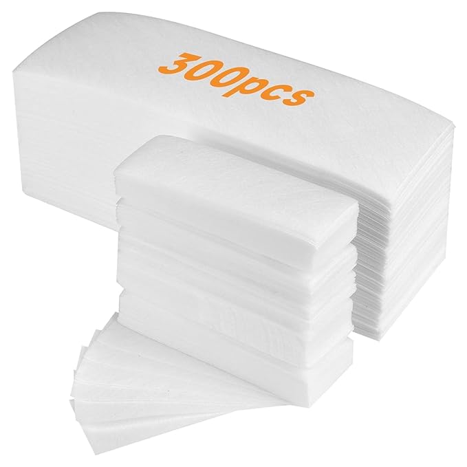 300 Pcs Non Woven Wax Strips,Body and Facial Wax Strips for hair removal,Professional waxing strips without wax(2.8''x 7.9'' and 1.4''x 3.9'')