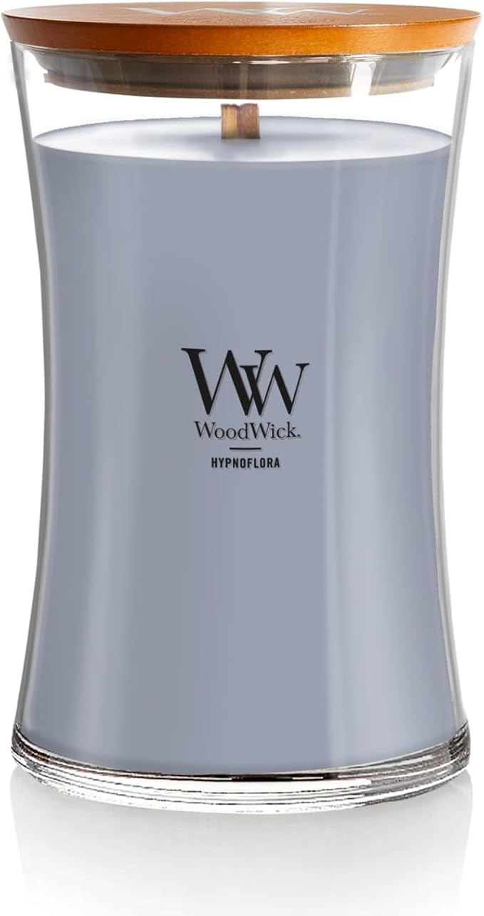 WoodWick Hypnoflora Scented Large Hourglass Candle, Crackles as it burns, Up to 180 hrs burn time, Perfect for gifting or home décor, 21oz