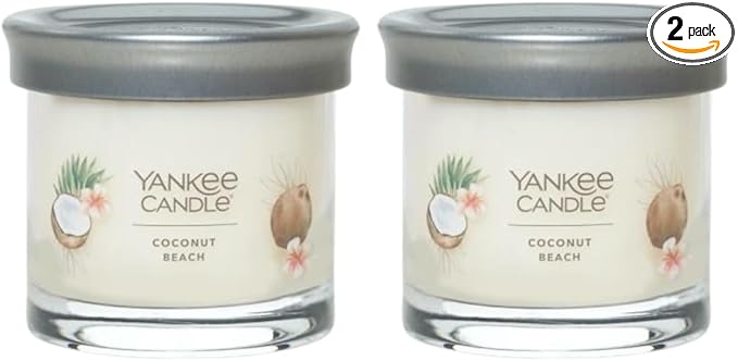Yankee Candle Small Tumbler Scented Single Wick Jar Candle, Coconut Beach, Over 20 Hours of Burn Time, 4.3 Ounce (Pack of 2)