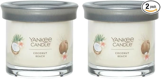 Yankee Candle Small Tumbler Scented Single Wick Jar Candle, Coconut Beach, Over 20 Hours of Burn Time, 4.3 Ounce (Pack of 2)
