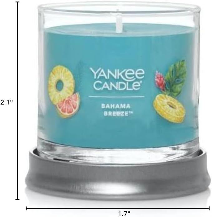 Yankee Candle Small Tumbler Scented Single Wick Jar Candle, Bahama Breeze, Over 20 Hours of Burn Time, 4.3 Ounce (Pack of 4)