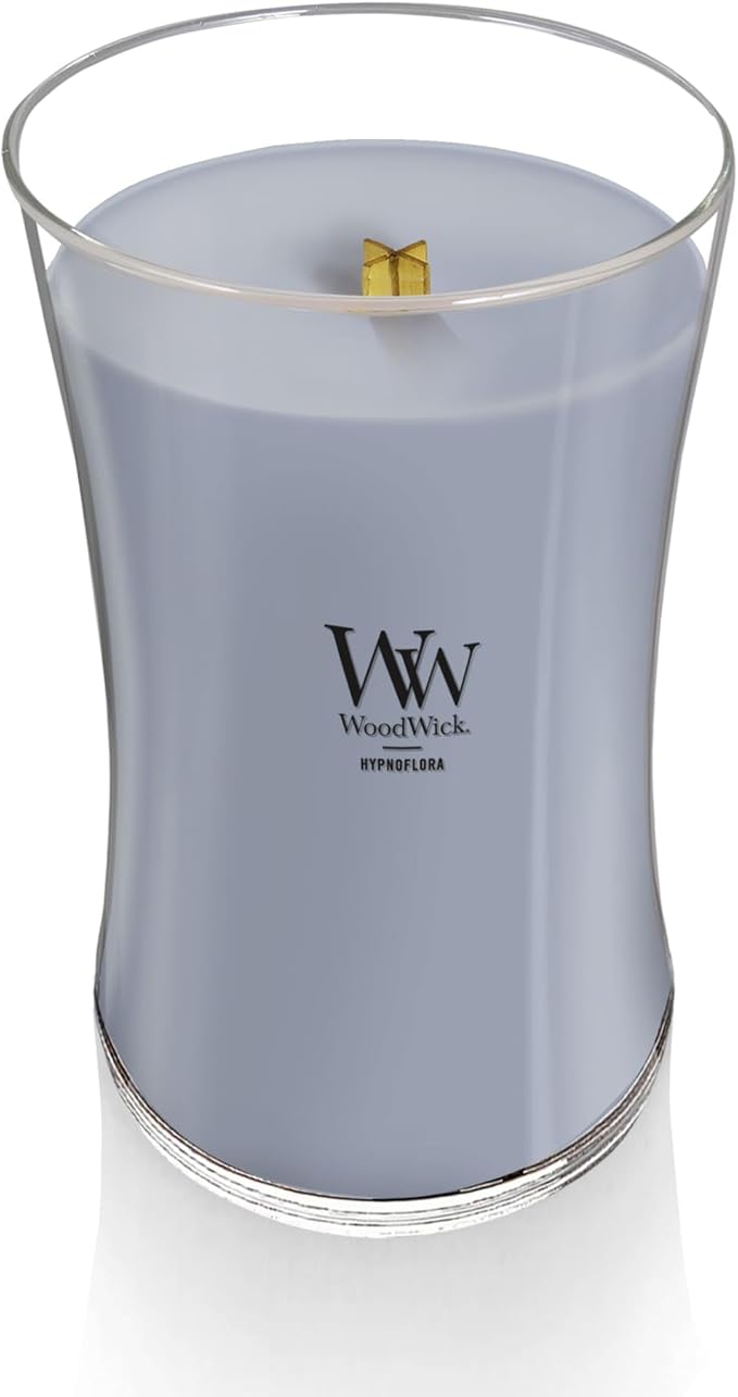 WoodWick Hypnoflora Scented Large Hourglass Candle, Crackles as it burns, Up to 180 hrs burn time, Perfect for gifting or home décor, 21oz
