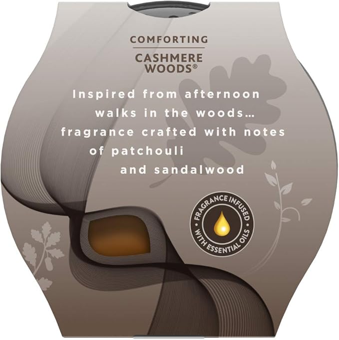 Glade Candle Cashmere Woods, Fragrance Candle Infused with Essential Oils, Air Freshener Candle, 3-Wick Candle, 6.8 Oz, 3 Count