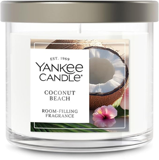 Yankee Candle Small Tumbler Scented Candle with up to 40 Hour Burn Time, Premium Plant Wax Blend for Consistent Burn, 4.3 oz Tumbler Candle with Room Filling Fragrance, Coconut Beach