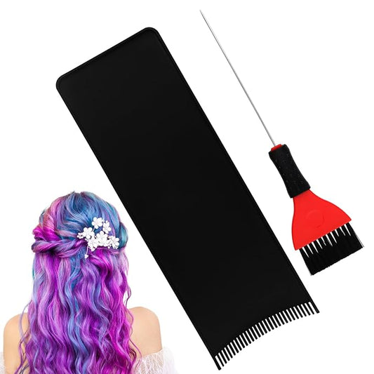 Balayage Board with Teeth - 2-Pack Black Balayage Highlighting Paddle & Hair Dye Comb Brush Hair Highlighting Kit for Women Hairstylist Accessories - Easy to Clean, Sturdy, Lightweight