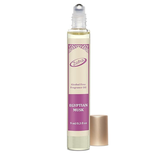 Zoha Egyptian Musk - Egyptian Oil Perfume for Women and Men, Skin-Friendly, Alcohol-Free Perfume Oil, Travel Size Clean Parfum, 9ml Roller