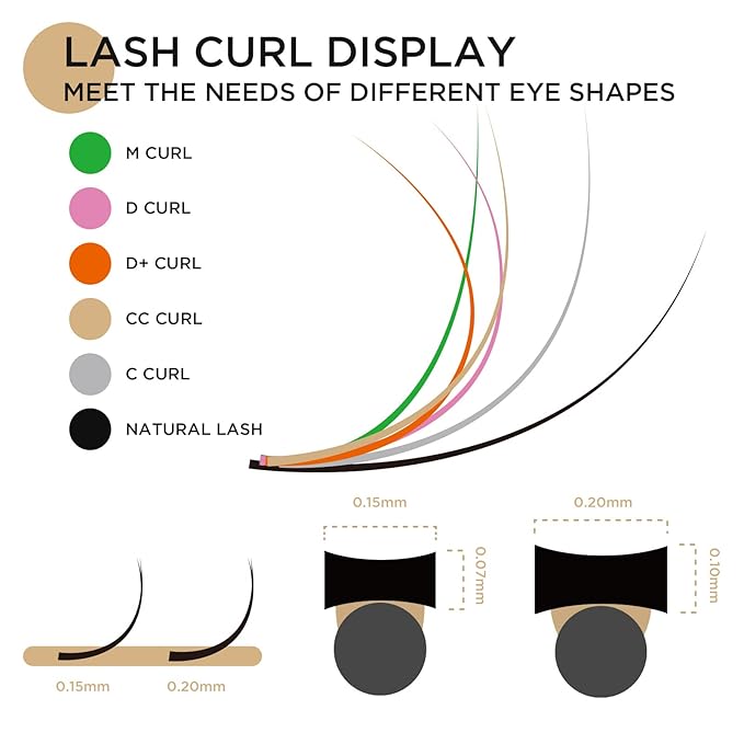 LASHVIEW Eyelash Extensions,Ellipse Flat Eyelash Extensions 0.20mm D Curl 12mm, Black,Individual Lashes,Semi-Permanent Extremely Soft Professional Salon Use