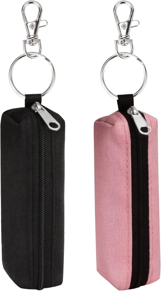 Chapstick Holder Lip Balm Sleeve Pouch Lipstick Holder Bag Lip Gloss Holder With Hook Stocking Stuffers Gift for Women (2pcs)