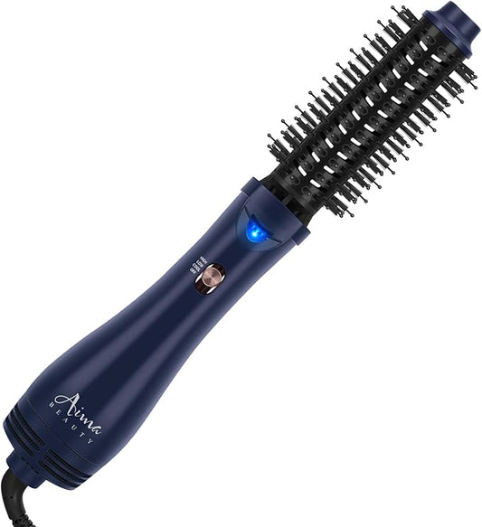 Hair Dryer Brush, Aima Beauty 4-in-1 Upgrade Hot Air Straightener Curler Function for Women, Hair Styling Tools, Prussian Blue-Round