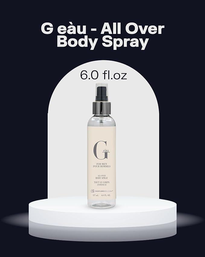 PB ParfumsBelcam G eàu All Over Body Spray for Men – Fresh Chypre Scent with Bergamot, Cedar & Patchouli – Lightweight, Refreshing Body Mist for Daily Wear, Everyday Fragrance Spray, 6.0 Fl Oz