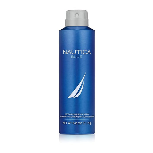 Nautica Blue Deo Body Spray 6 fl oz (Pack of 1), Notes of Basil, Jasmine, and Cedarwood, Men's Fragrance, Long Lasting, Everyday Fragrance