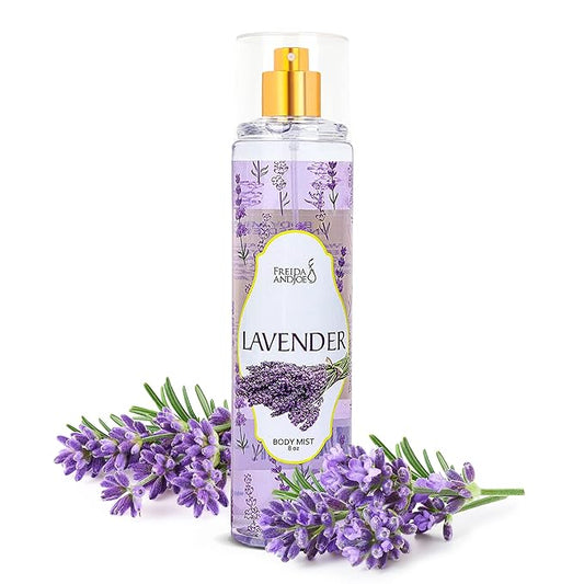 Freida and Joe Lavender Luxury Body Spray For Women, Womens Perfume Fragrance Body Mist & Sprays, Women's Woodsy Scented Gifts & Presents, 8 oz Fine Mist Spray Bottle – Mother's Day Gift for Mom