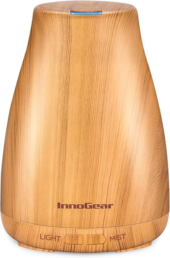 InnoGear Essential Oil Diffuser, Ultrasonic Diffusers for Home Aromatherapy Humidifier for Bedroom Room 7 Colors LED 2 Mist Mode Auto Off, Yellow