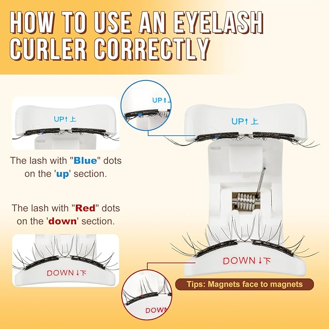 QUEWEL Magnetic-Eyelashes with Applicator, Upgrade 1 Pair Soft Magnetic Lashes, No Glue Needed Reusable Magnetic Eyelashes So Soft and Suitable for Beginners (Soft-Magnetic-B)