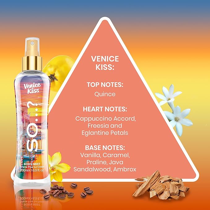 Venice Kiss Body Mist by So…? for Women - 6.9 oz Body Mist - Pack of 3