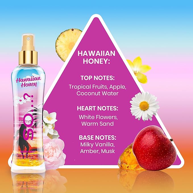 Hawaiian Honey Body Mist by So…? for Women - 6.9 oz Body Mist - Pack of 3