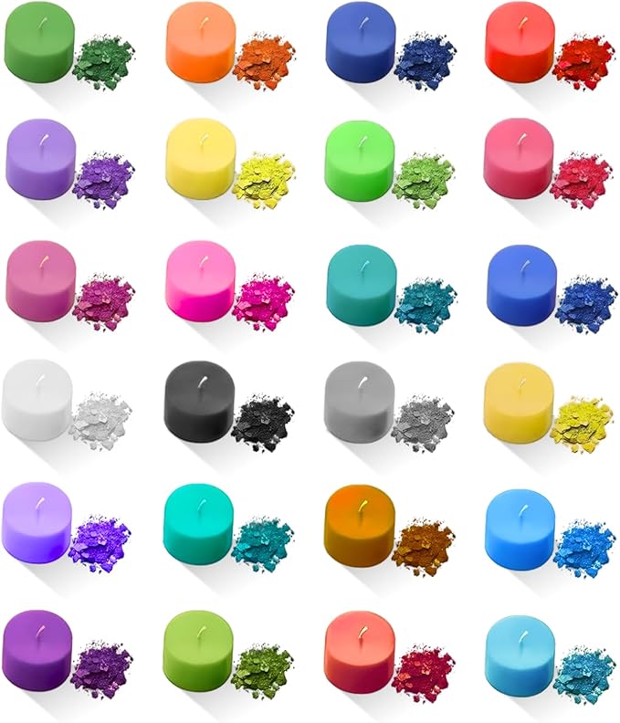 Candle Color Dye - 24 Colors (3g Each) for Soy Wax Candle Making | Natural Cosmetic Grade Dyes