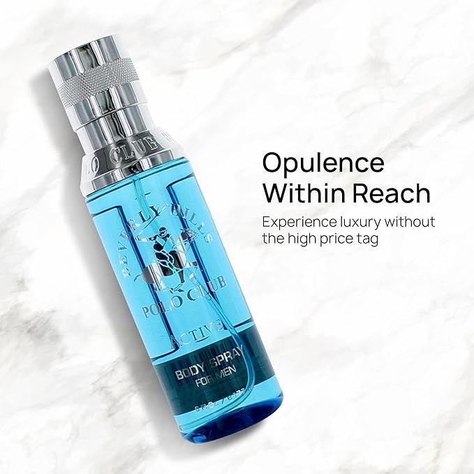Beverly Hills Polo Club Body Spray for Men - BHPC Active - Notes of Citrus with Fresh, Clean & Sporty Scent - Long Lasting Body Mist Cologne - Ideal Gift for Him, 6oz