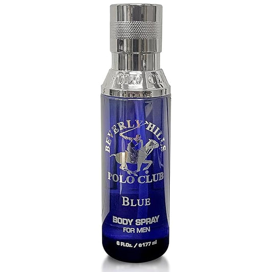 Beverly Hills Polo Club Body Spray for Men - BHPC Blue - Notes of Lavender & Sandalwood - Fresh, Oceanic, Long Lasting Cologne Scents - Ideal Gift for Him, 6oz
