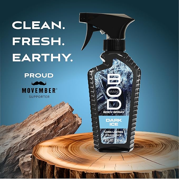 BOD man Fragrance Body Spray, Dark Ice, 8 fl oz
