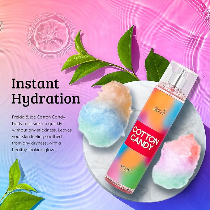 Cotton Candy Body Mist Spray 8 oz Fine Fragrance, Gift for Her Sweet and Playful Scent – Mother's Day Gift for Mom