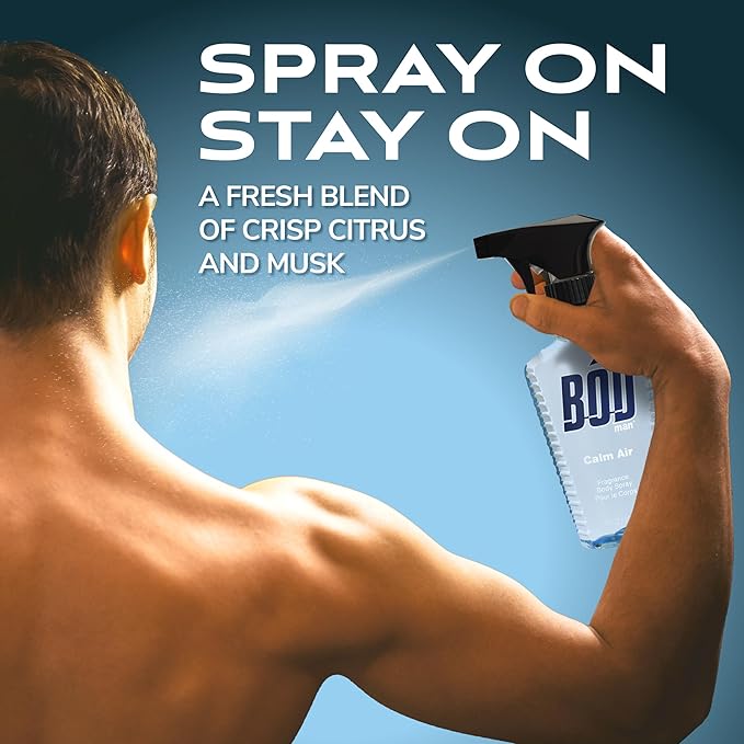 BOD man Fragrance Body Spray, Calm Air, 8 fl oz