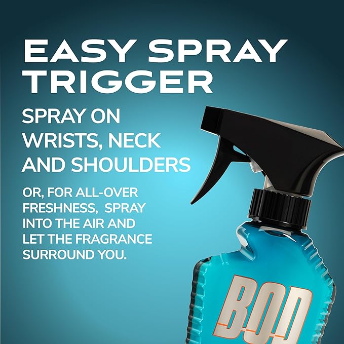 BOD man Fragrance Body Spray, Fresh Blue Musk, 8 fl oz