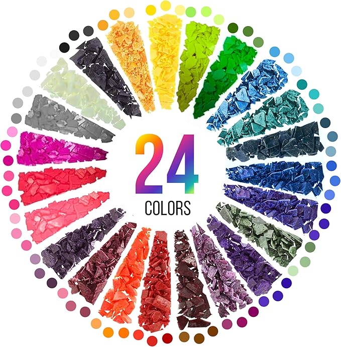 Candle Color Dye - 24 Colors (3g Each) for Soy Wax Candle Making | Natural Cosmetic Grade Dyes