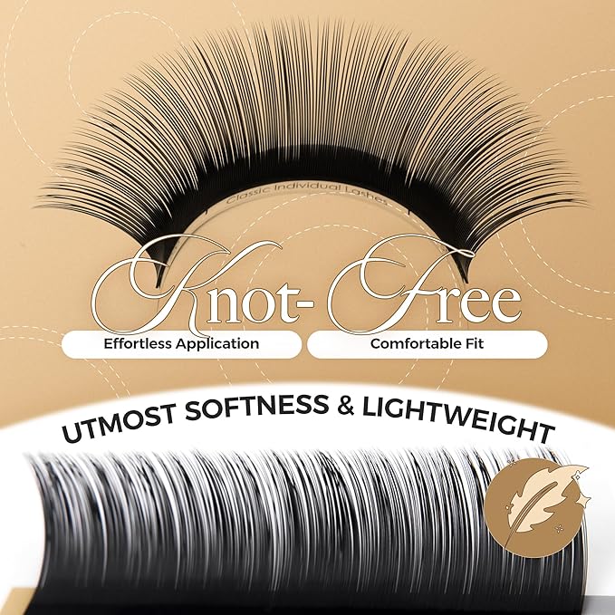 LASHVIEW 0.20 Thickness C Curl11mm Silk Fake Eyelash Extensions Natural Thick Lashes Semi-Permanent Individual Eyelashes Application for Professional Salon Use