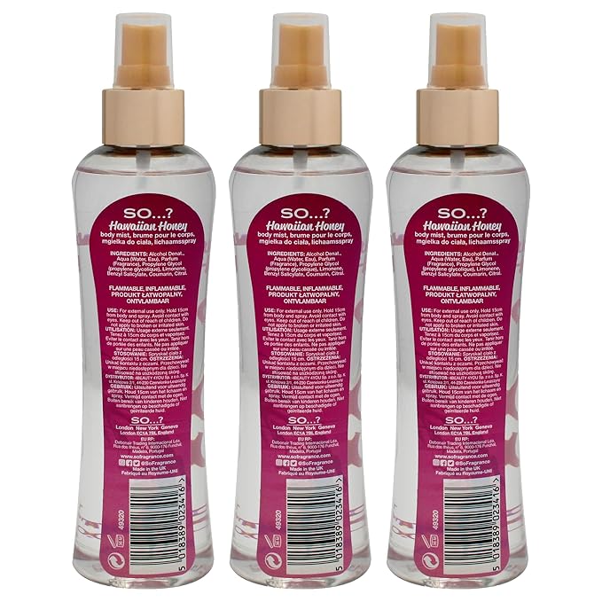 Hawaiian Honey Body Mist by So…? for Women - 6.9 oz Body Mist - Pack of 3