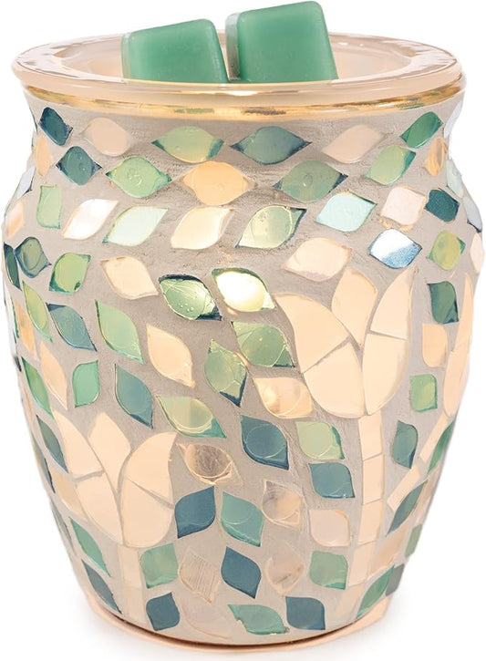 Scentsationals Wax Melt Warmer, for Scented Wax Melts - Mosaic Collection Garden Delight - Fragrance Cubes and Tarts