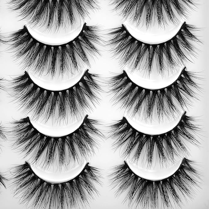 Lanflower False Eyelashes 20 Pairs 4 Styles Fluffy Long Dramatic Lashes Pack Wholesale Bulk Fake Faux Mink Lashes
